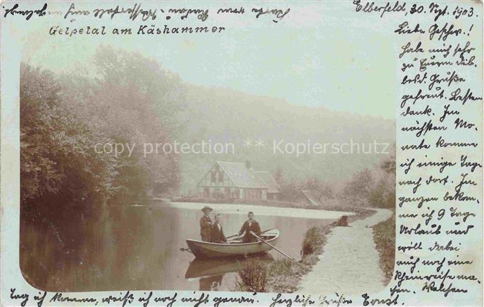 Elberfeld Barmen WUPPERTAL Gelpetal am Kaeshammer Ruderboot Gasthaus