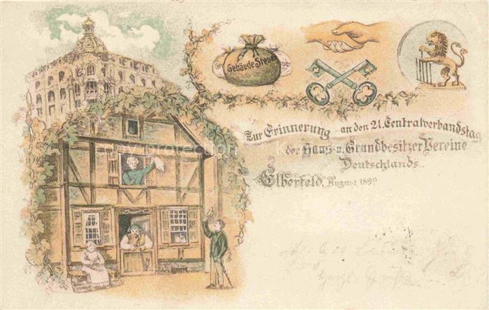 Elberfeld Barmen WUPPERTAL Erinnerungskarte 21. Centralverbandstag der Haus- und