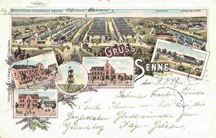 Senne Bad Lippspringe Panorama Truppenuebungsplatz Hotel Walterturm Offiziers-Ca