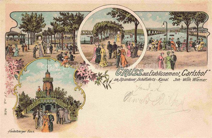 Spandau BERLIN Etablissement Carlshof am Spandauer Schiffahrtskanal Heidelberger