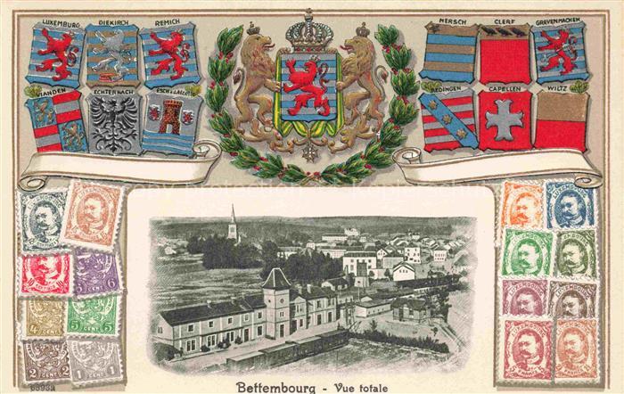 Bettembourg Luxembourg Panorama Wappen Krone