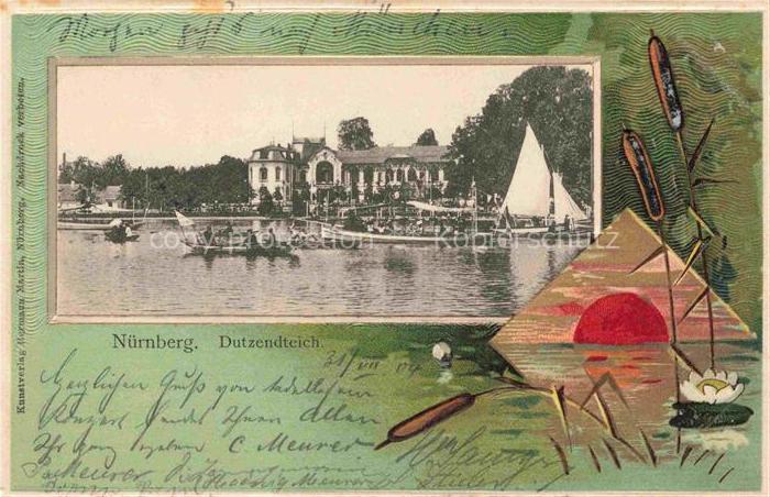 NueRNBERG  CITY Dutzendteich Bilderrahmen Teich