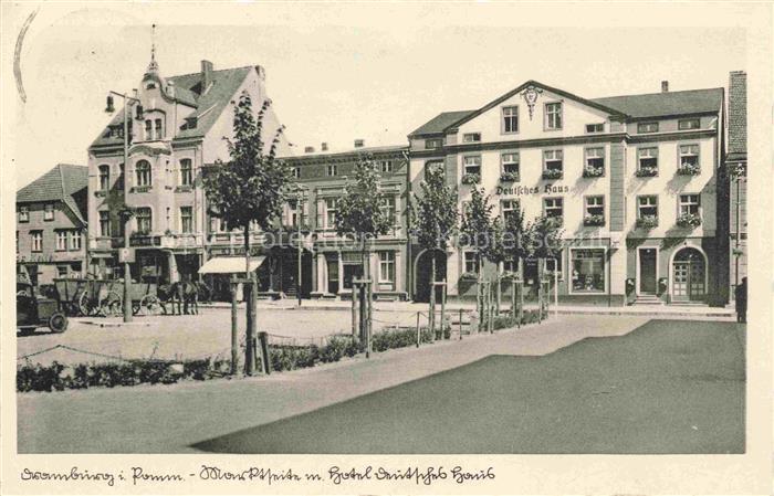 Dramburg Pommern Drawsko Pomorskie PL Marktplatz Hotel Deutsches Haus