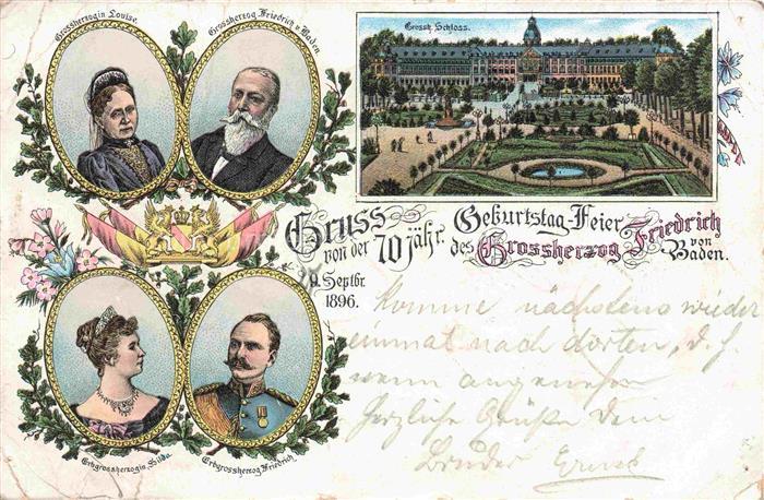 KARLSRUHE Baden Geburtstagsfeier des Grossherzog Friedrich von Baden Schloss Por