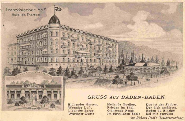 BADEN-BADEN BW Hotel Franzoesischer Hof Hotel de France Trinkhalle am Kaiser-Wi