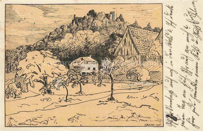 Ebersteinburg Maedchenwanderheim und Erholungsheim Kuenstlerkarte