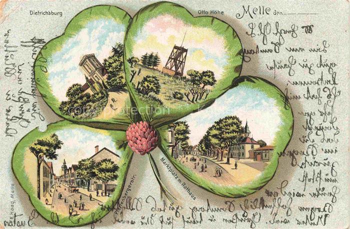 MELLE  Osnabrueck Dietrichsburg Otto-Hoehe Turm Marktplatz Rathaus Strassenparti