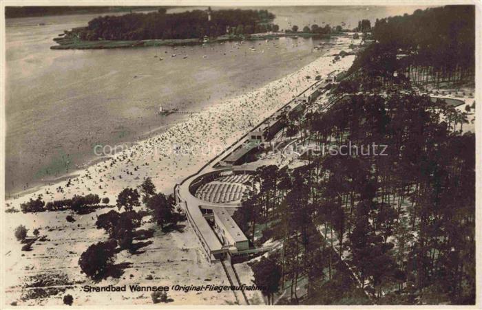 BERLIN  CITY Strandbad Wannsee Original Fliegeraufnahme