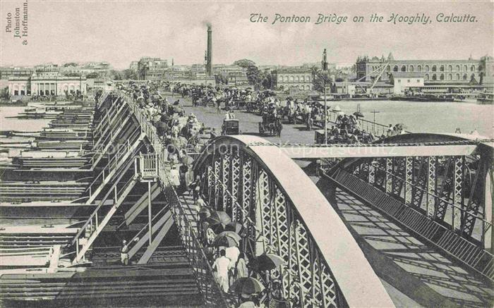 Calcutta India The Pontoon Bridge on the Hooghly