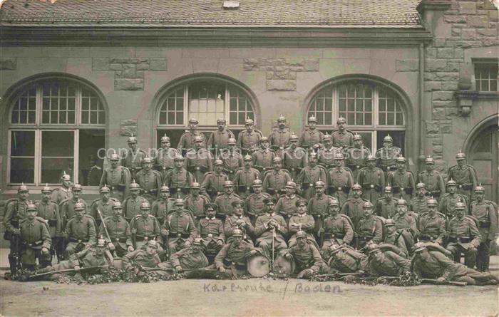 KARLSRUHE Baden Militaer Soldaten Gruppenbild Feldpost