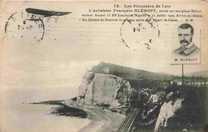 Dover  Kent UK Pionniers de l'air Aviateur Francais Blériot Portrait Kuestenpano