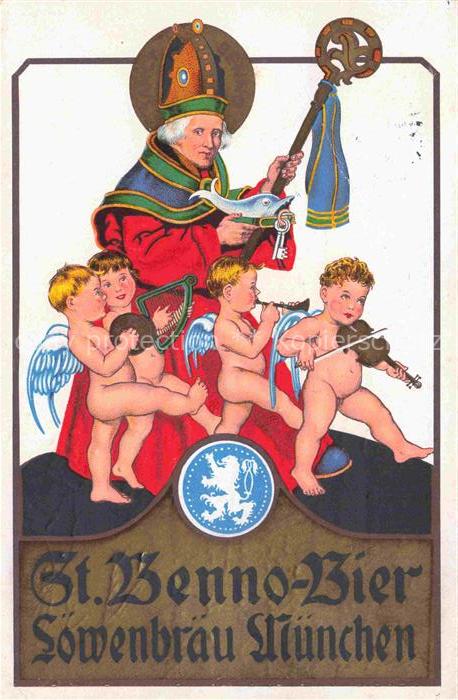 Muenchen Bayern St. Benno-Bier Loewenbraeu Getraenke Werbung Kuenstlerkarte