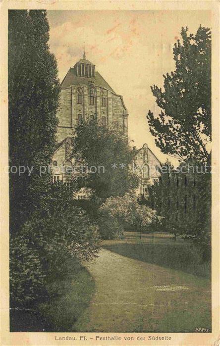 LANDAU  PFALZ Festhalle von Sueden Feldpost