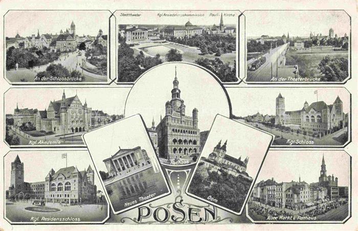 Posen  POZNAN PL Schlossbruecke Stadttheater Theaterbruecke Kgl Residenzschloss