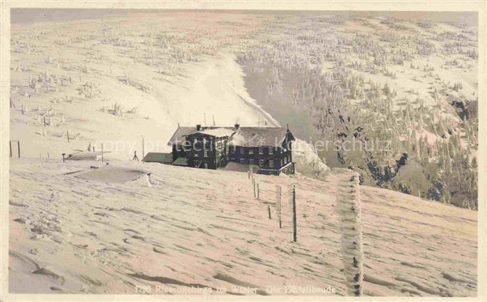 Elbsfallbaude Elbfallbaude 1284m Riesengebirge CZ Panorama Feldpost