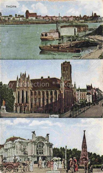 Thorn  Westpreussen TORUN PL Panorama Rathaus Stadttheater