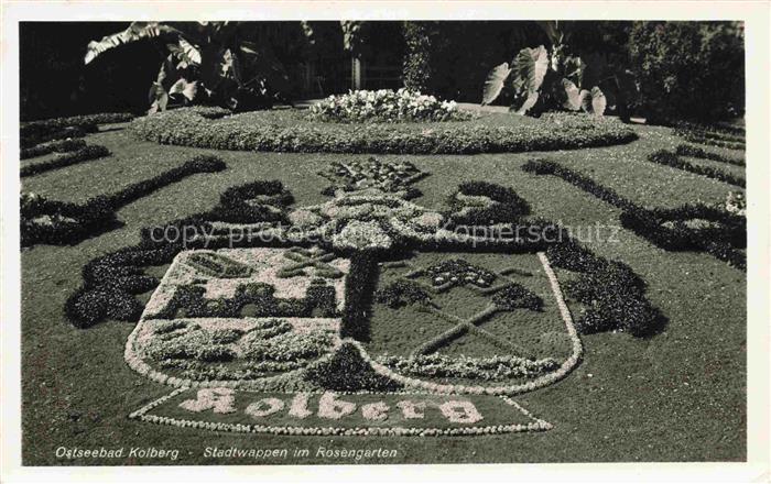 Kolberg  Ostseebad KOLOBRZEG PL Stadtwappen im Rosengarten
