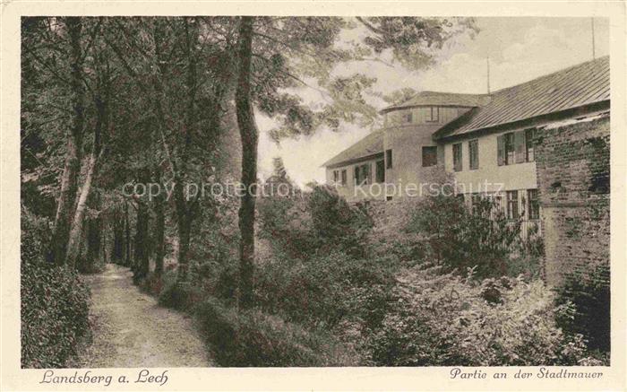 Landsberg Lech Bayern Partie an der Stadtmauer