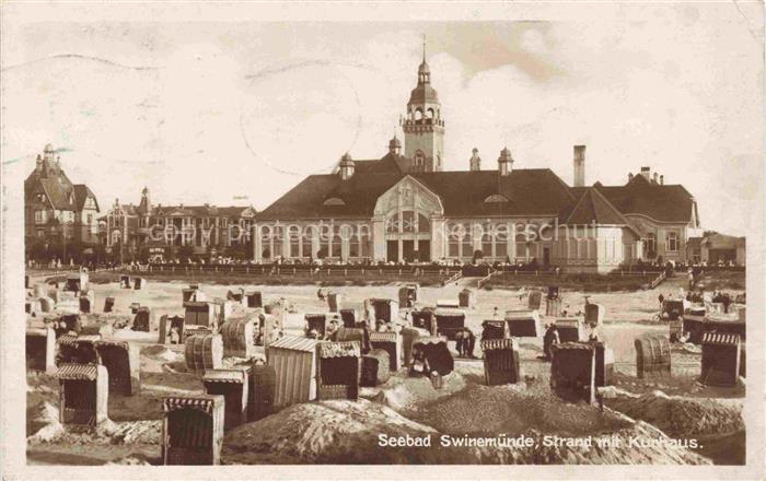 Swinemuende SWINOUJSCIE PL Strand mit Kurhaus