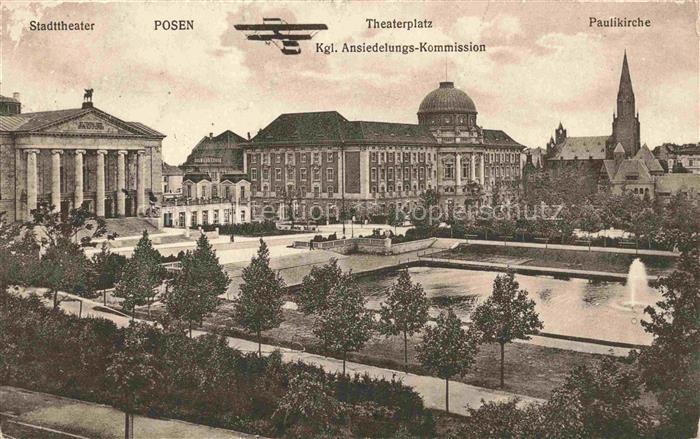 Posen  POZNAN PL Theaterplatz Paulikirche Kgl Ansiedlungs Kommission
