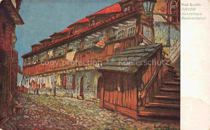 Danzig GDANSK PL Kanzelhaus Baumannshof Kuenstlerkarte