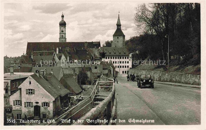Landsberg Lech Bayern Blick von der Bergstrasse auf den Schmalzturm