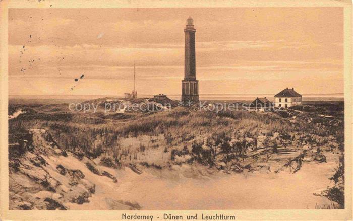 NORDERNEY Nordseebad Duenen und Leuchtturm