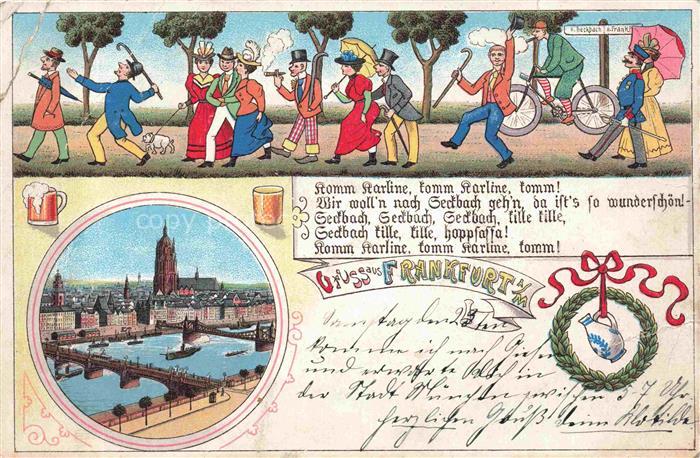 FRANKFURT AM MAIN Panorama Karikatur