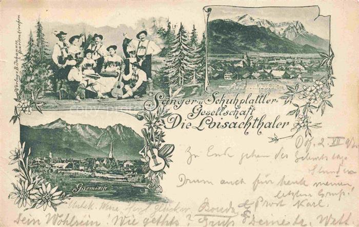 GARMISCH-PARTENKIRCHEN Bayern Panorama Schuhplattler Gesellschaft Die Loisachtha