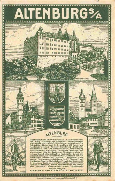 ALTENBURG  (S.A.) Thueringen Residenzschloss Rathaus Die roten Spitzen