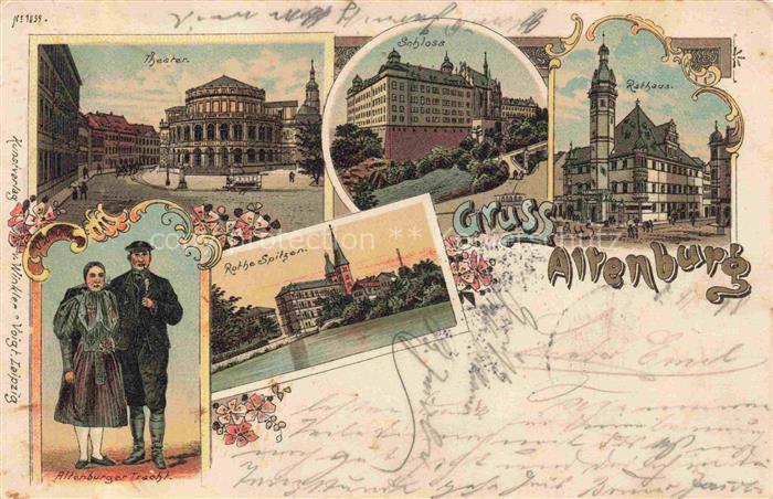 ALTENBURG  (S.A.) Thueringen Theater Schloss Rathaus Rote Spitzen Altenburger Tr