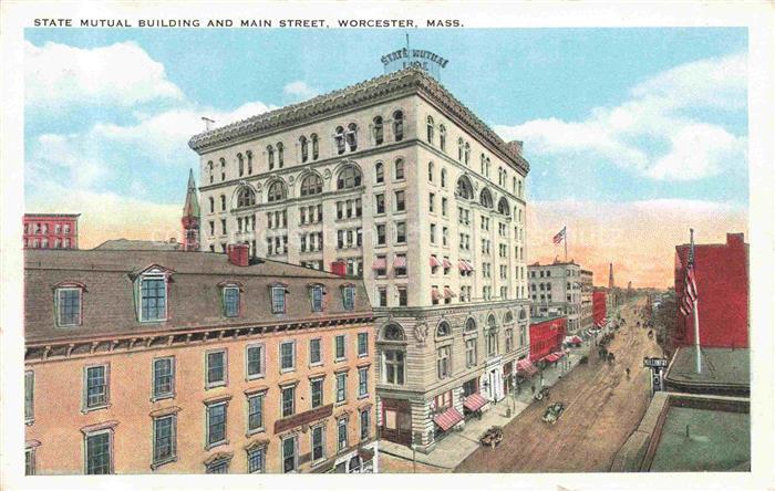 Worcester Massachusetts USA State Mutual Building and Main Street