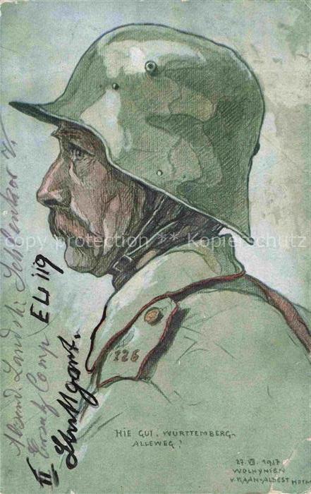 STUTTGART  CITY Soldaten Portrait Zeichnung