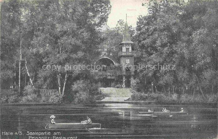 HALLE  SAALE Saalepartie am Peissnitz Restaurant
