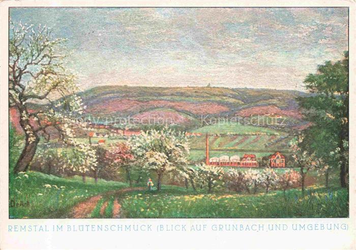 Grunbach Enzkreis Remstal im Bluetenschmuck Gemaelde