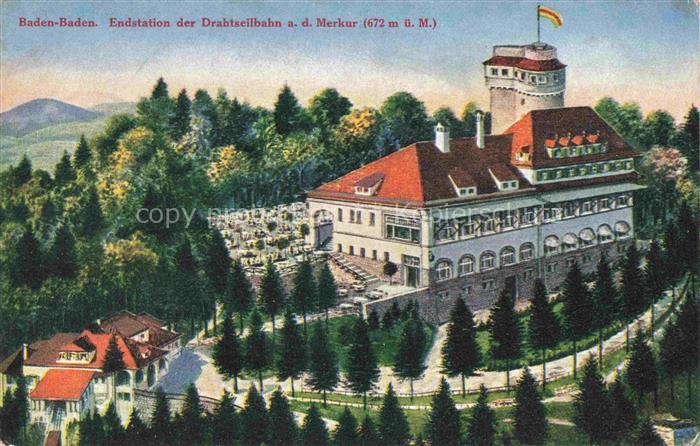 BADEN-BADEN BW Endstation der Drahtseilbahn auf den Merkur Feldpost