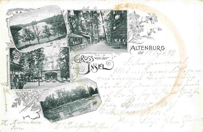 ALTENBURG  (S.A.) Thueringen Teichansicht Insel Restaurant