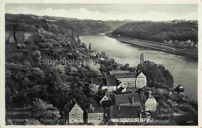 Pirna Elbe Blick von der Burglenbastei