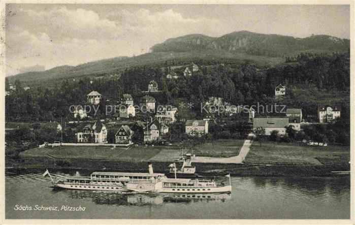 Poetzscha Wehlen Saechsische Schweiz Sachsen Panorama Fahrgastschiff