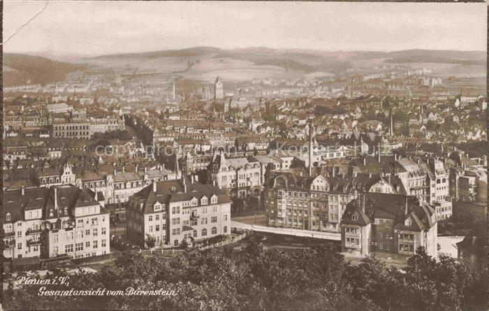 PLAUEN  Vogtland Gesamtansicht mit Baerenstein