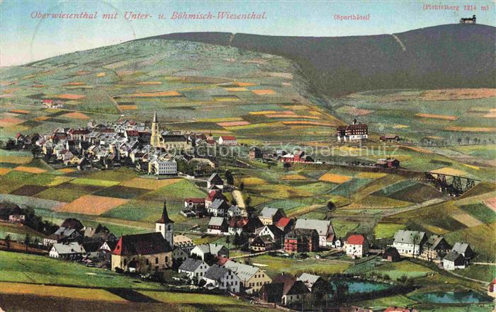 Oberwiesenthal Erzgebirge mit Unter und Boehmisch Wiesenthal