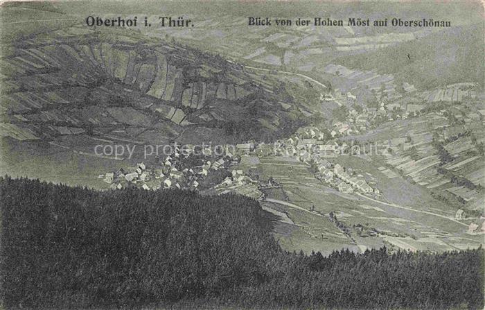 Oberhof  Thueringen Blick von der Hohen Moest auf Oberschoenau
