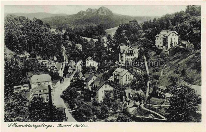 Rathen Saechsische Schweiz Elbsandsteingebirge Panorama