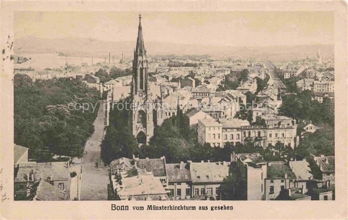 BONN Rhein Blick vom Muensterkirchturm