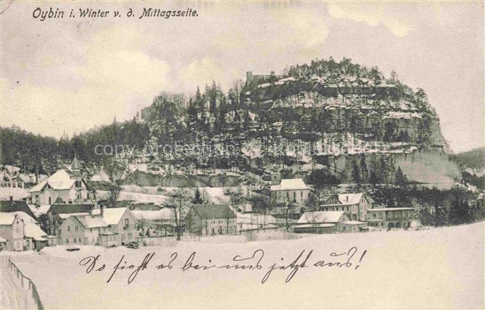 Oybin Sachsen Winterpanorama von der Mittagsseite