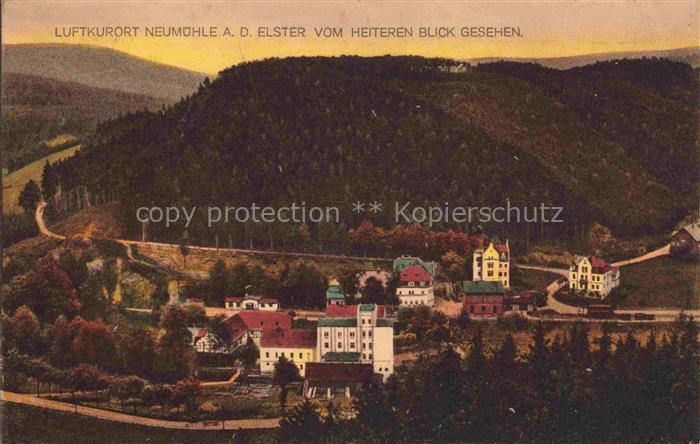 Neumuehle Elster Greiz Thueringen Ansicht vom Heiteren Blick