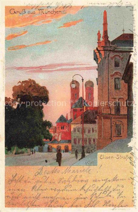 KLEY  Kuenstlerlitho Muenchen Elisen Strasse