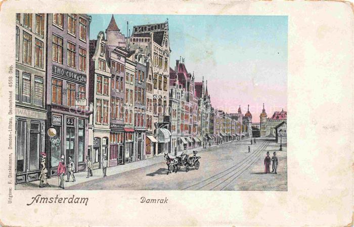 Goldfensterkarte Nr. 4558 Amsterdam Damrak