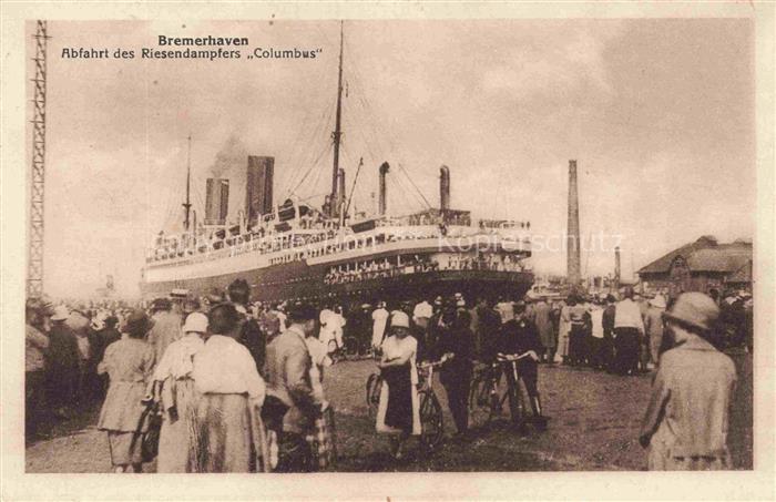 Dampfer Oceanliner Bremerhaven Columbus