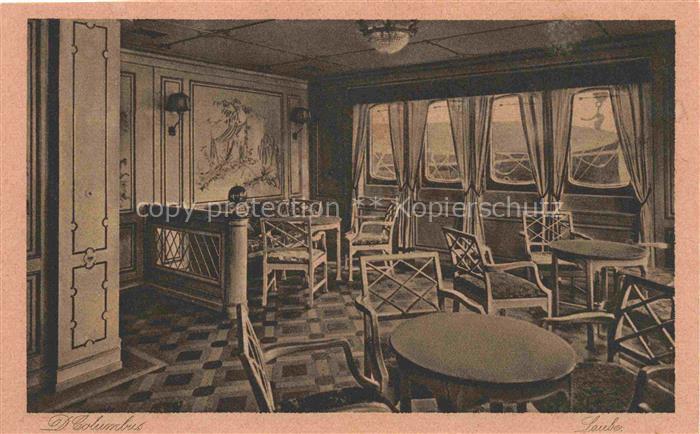 Dampfer Oceanliner Columbus Nordd Lloyd Bremen Laube